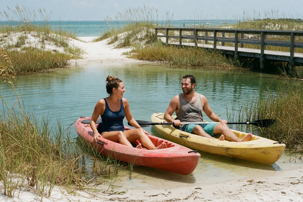 Sand in the Coffee, Vol. 106: the state line, and what actually changes when you cross it — daily from The Drift, Perdido Key OG